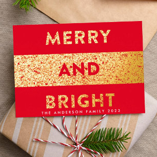 Carte De Vœux En Aluminium Noël Moderne Joyeux et Lumineux