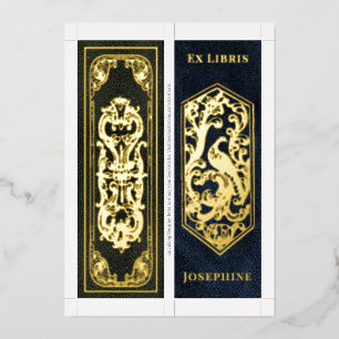 Carte De Vœux En Aluminium Nom personnalisé en véritable feuille d'or 2 signe