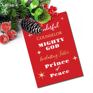 Carte De Vœux En Aluminium Noms merveilleux de Conseiller de Jésus Noël