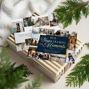 Carte De Vœux En Aluminium Notre année encadrée en moments Photos de famille 