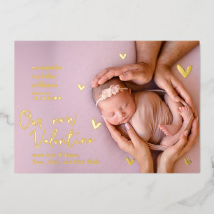 Carte De Vœux En Aluminium Notre nouveau Faire-part de naissance Valentine Go