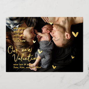 Carte De Vœux En Aluminium Notre nouveau Faire-part de naissance Valentine Go