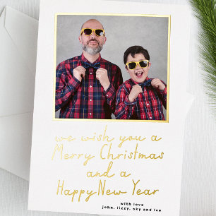 Carte De Vœux En Aluminium Nous vous souhaitons JOYEUX NOËL & BONNE ANNÉE PHO