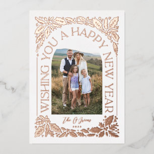 Carte De Vœux En Aluminium Nouvel An Arch Holly Berry 3 Photo Collage