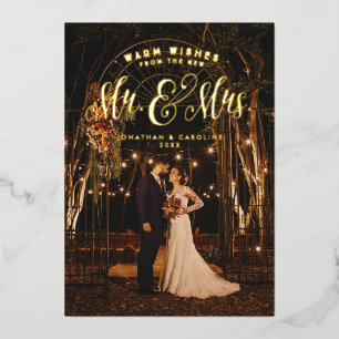 Carte De Vœux En Aluminium Nouvel anniversaire M. et Mme 1 photo voeux chaleu