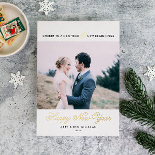 Carte De Vœux En Aluminium Nouvelle Année et Nouveaux Débuts Jeune Mariée