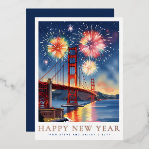 Carte De Vœux En Aluminium Nouvelle Année Personnalisée San Francisco Feux d'