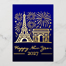 Nouvelle Année Tour Eiffel Paris Feu d'Artifice Fr