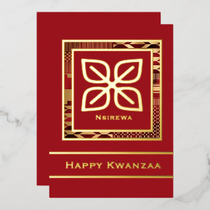 Carte De Vœux En Aluminium Nsirewa Happy Kwanzaa (Rouge)   Plan)