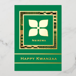 Carte De Vœux En Aluminium Nsirewa Happy Kwanzaa (Vert)