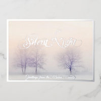 Nuit silencieuse arbres d'hiver feuille métallique