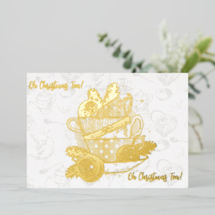 Carte De Vœux En Aluminium Ô Thé de Noël ! Ô Thé de Noël !
