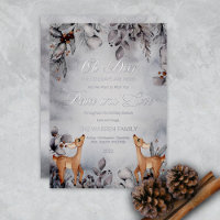 Oh Deer Rustique hiver Floral Paix et Amour