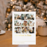 Carte De Vœux En Aluminium Oh Quel Amusant | Photo Collage | Joyeux Fêtes<br><div class="desc">Oh Quel Amusant | Photo Collage | Joyeux Fêtes</div>