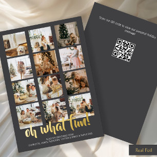 Carte De Vœux En Aluminium Oh Quelle Photo Amusante Code QR Personnalisé Noël