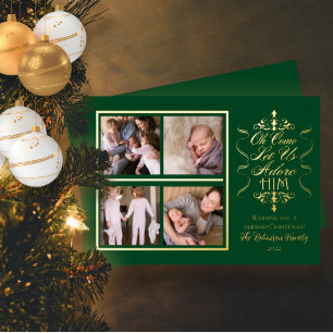 Carte De Vœux En Aluminium Oh Venez Adorons-Le 4 Photo Noël