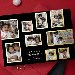 Carte De Vœux En Aluminium Onyx Photo Collage Cadres Modernes Moments Joyeux