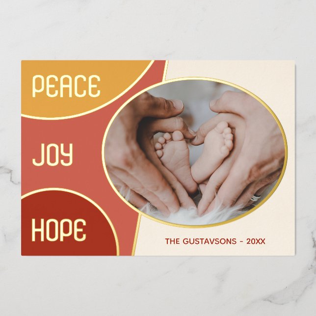 Carte De Vœux En Aluminium Or Joyeuses Fêtes classique (Recto)