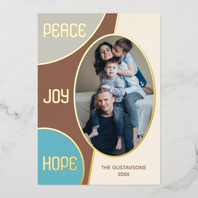 Carte De Vœux En Aluminium Or Joyeuses Fêtes classique (Recto)