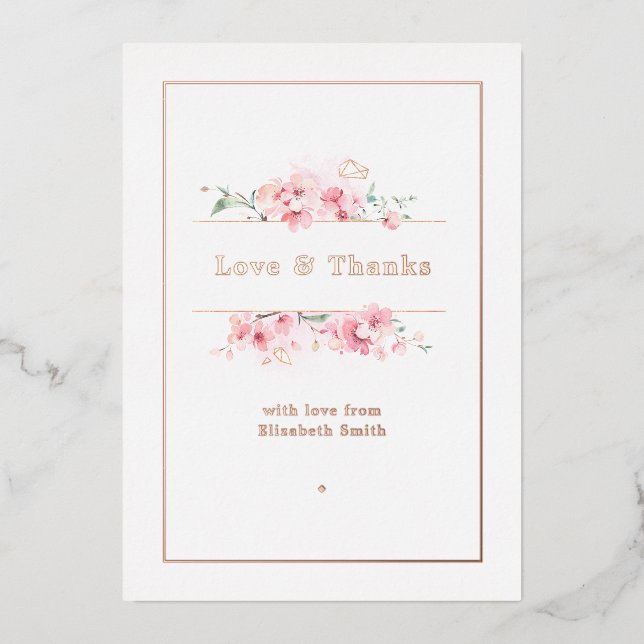 Carte De Vœux En Aluminium Or rose (Recto)