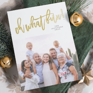Carte De Vœux En Aluminium OR VRAI Quelle joie Photo de Noël