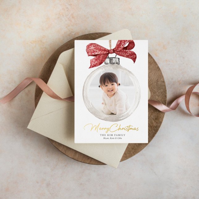 Carte De Vœux En Aluminium Ornement avec Noël de la Bow (Créateur téléchargé)