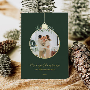 Carte De Vœux En Aluminium Ornement Élégant Joyeux Noël Photo