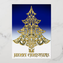 Ornemental Filigree Pattern Christmas Tree Gold
