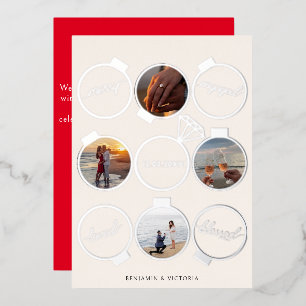 Carte De Vœux En Aluminium Ornements Mariés et Fiancés Multi Photo