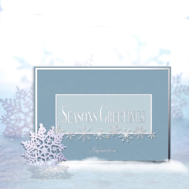 Carte De Vœux En Aluminium Pale Blue & Sky Snowflake Foil Holiday Card (Créateur téléchargé)