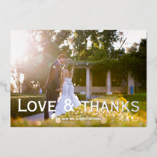 Carte De Vœux En Aluminium Papier de superposition de mariage Love & thanks f