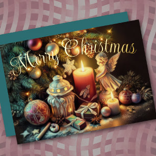 Carte De Vœux En Aluminium Pastel Dessin Noël Angel de Noël