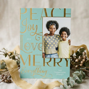 Carte De Vœux En Aluminium Peace Jove Love Joyeux Tout Type Bordure Photo