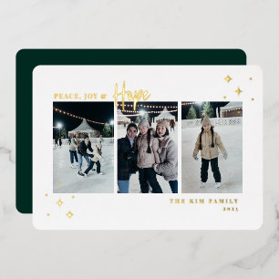 Carte De Vœux En Aluminium Peace Joy Hope 3 Photo