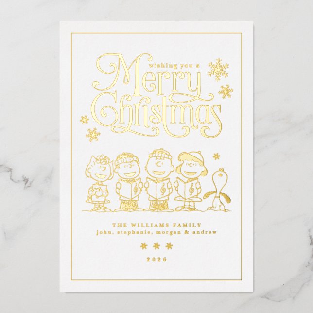 Carte De Vœux En Aluminium Peanuts Christmas Carolers Holiday (Recto)
