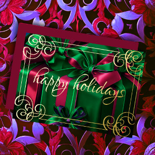 Carte De Vœux En Aluminium Peinture Cadeaux de Noël Emerald Green Bourgogne