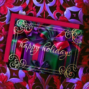Carte De Vœux En Aluminium Peinture Cadeaux de Noël violet vert Bourgogne