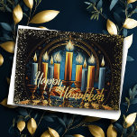 Carte De Vœux En Aluminium Peinture couleur aquarelle Hanoukka Menorah<br><div class="desc">Peinture couleur aquarelle Hanoukka Menorah</div>