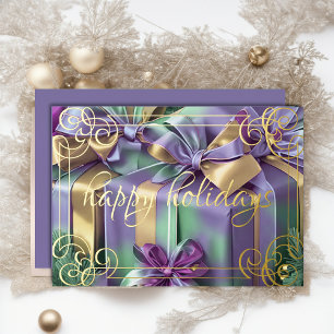 Carte De Vœux En Aluminium Peinture de cadeaux de Noël lavande violet menthe