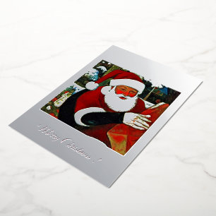 Carte De Vœux En Aluminium Père Noël / Saint Nicolas
