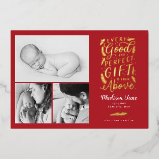 Carte De Vœux En Aluminium Perfect Cadeau Foil Faire-part de naissance de car