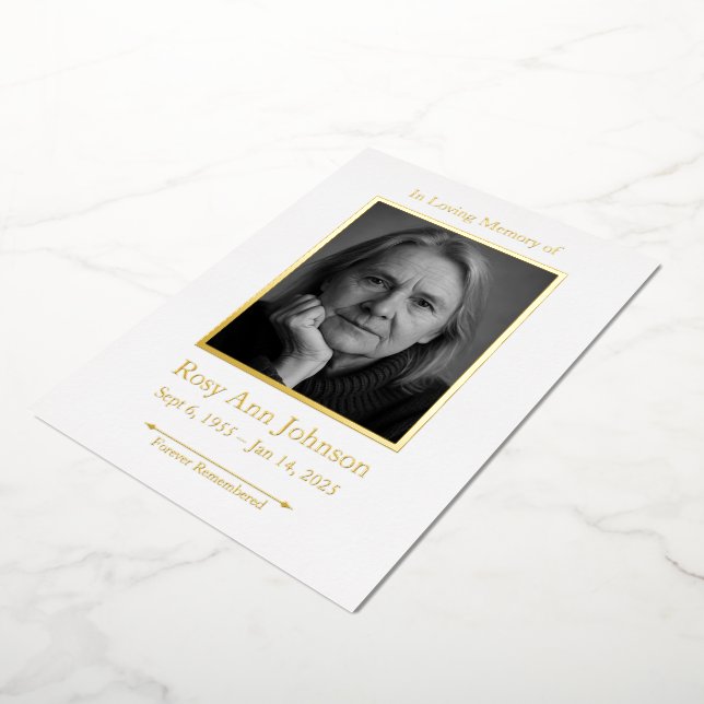 Carte De Vœux En Aluminium Personalized Memorial Funeral Photo Prayer Card (Rotation)