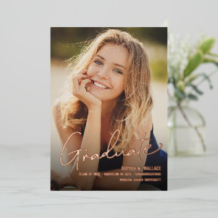 Carte De Vœux En Aluminium Personnalisable Graduate photo Année de classe Uni