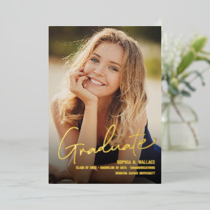 Carte De Vœux En Aluminium Personnalisable Graduate photo Année de classe Uni