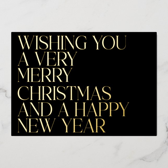 Carte De Vœux En Aluminium Personnalisé Elegant Black Chic Photo Christmas Go (Recto)