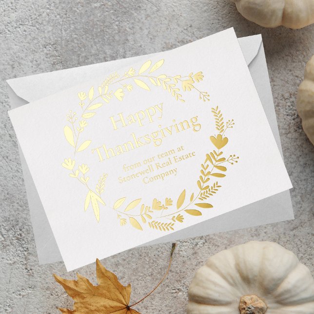 Carte De Vœux En Aluminium Personnalisé Thanksgiving Beautiful Gold (Créateur téléchargé)