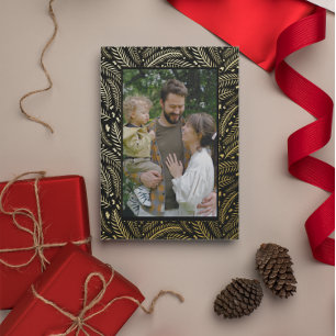 Carte De Vœux En Aluminium Photo d'arbre de Noël pin dessiné à la main