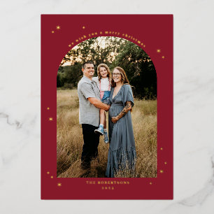 Carte De Vœux En Aluminium Photo d'arche de Noël classique joyeux