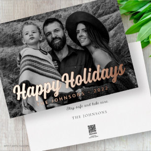 Carte De Vœux En Aluminium Photo de famille avec un message de vœux en écritu