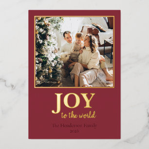 Carte De Vœux En Aluminium Photo de famille Cranberry Joy to the World Feuill